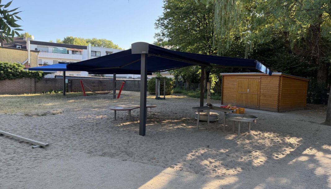 Mülheim rüstet Kitas mit fest installierten Sonnensegeln gegen Hitzebelastung aus